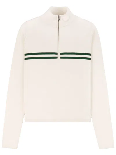 Sporty And Rich Minimal Quarter-zip Sweatshirt In 中性色