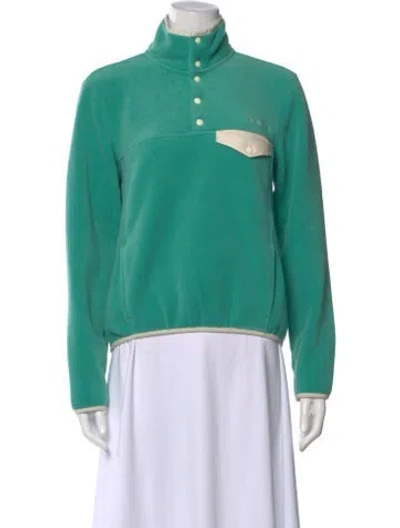 Pre-owned Sporty And Rich Mock Neck Sweater In Green