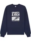 Sporty And Rich Motion Club Logo-print Sweatshirt In Blue