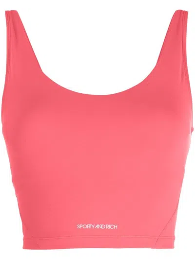 Sporty And Rich Cropped Tank N.03 In Red