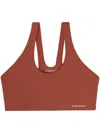 Sporty And Rich Sporty & Rich Logo Patch Cropped Bra In Brick