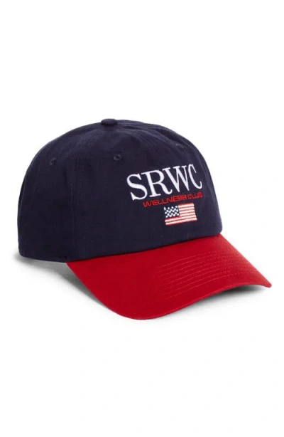 Sporty And Rich Sporty & Rich Nautical Adjustable Cotton Baseball Cap In Blue