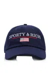 Sporty And Rich Inactive Import Brand Nautical Cotton Baseball Cap In Blue