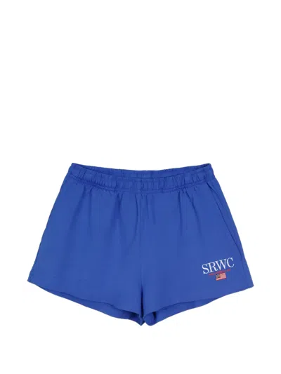 Sporty And Rich Nautical Disco Elasticated Graphic Shorts In Blue