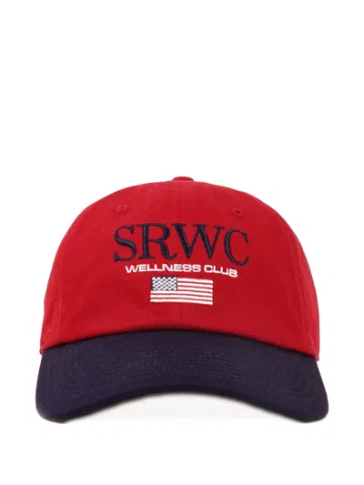 Sporty And Rich Nautical Embroidered Cap In Red