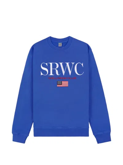 Sporty And Rich Nautical Flag Print Sweatshirt In Blue