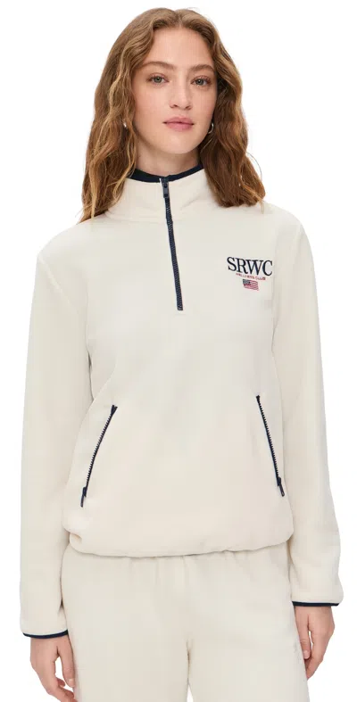 Sporty And Rich Nautical Polar Quarter Zip Ecru In Neutral