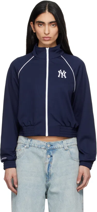 Sporty And Rich Navy '47 Edition Heritage Yankees Serif Retro Track Jacket In Blue
