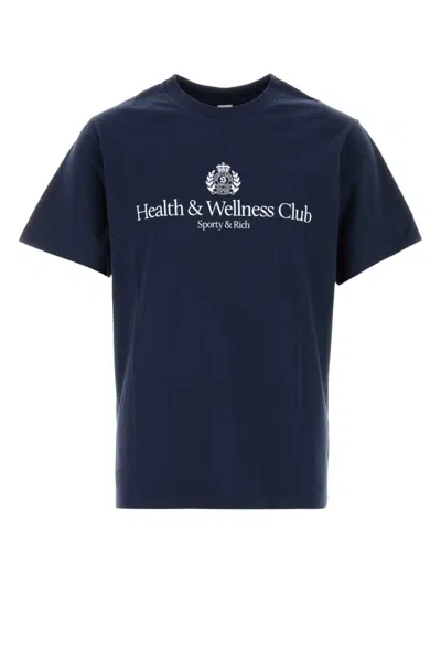 Sporty And Rich Navy Blue Logo T-shirt