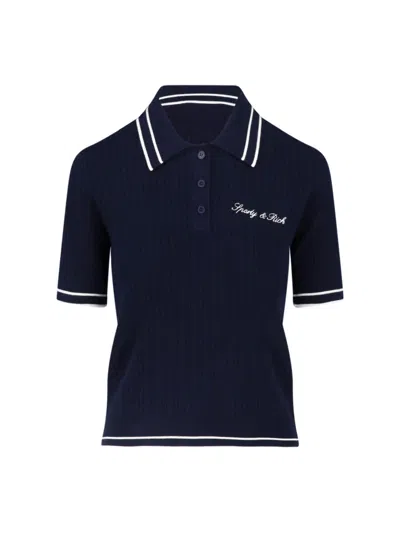 Sporty And Rich Navy Blue Short-sleeve Polo Shirt