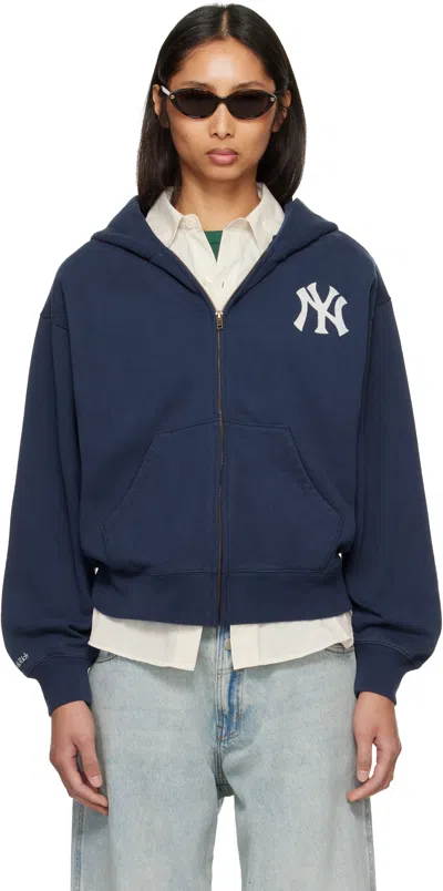Sporty And Rich Sporty & Rich Sporty & Rich Blue Heritage Yankees Zip Hoodie