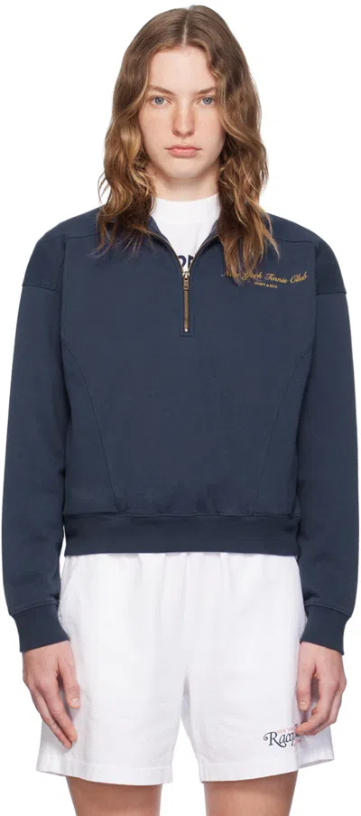 Sporty And Rich Navy 'ny Tennis Club' Sweatshirt In 31 Navy