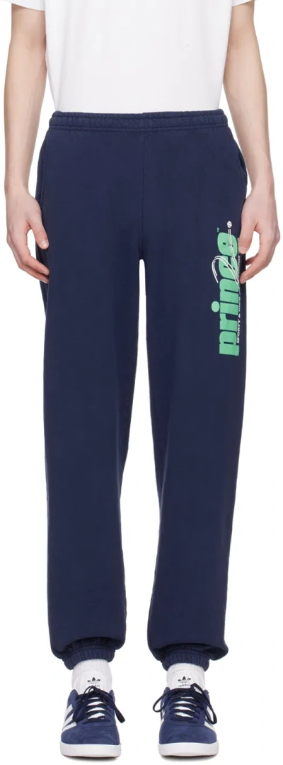 Sporty And Rich Navy Prince Edition Rebound Sweatpants