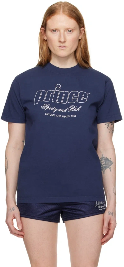 Sporty And Rich Navy Prince Edition T-shirt In 31 Navy