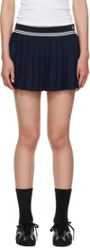Sporty And Rich Navy 'src' Logo Abigail Miniskirt