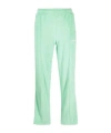 Sporty And Rich New Serif Logo-embroidered Track Pants In Green