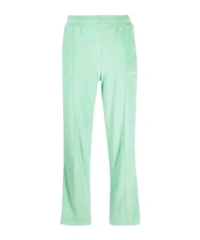 Sporty And Rich New Serif Logo-embroidered Track Pants In Green