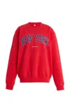 Sporty And Rich New York Cotton Ivy Sweatshirt In Red