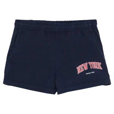 Pre-owned Sporty And Rich Sporty & Rich New York Ivy Disco Short 'navy/ruby' | Blue | Women's Size M