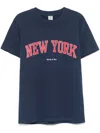 Sporty And Rich Womens Dark Navy New-york Ivy Round-neck Cotton-jersey T-shirt Xs In Blau