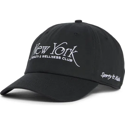 Sporty And Rich Sporty & Rich Ny 94 Cotton Twill Baseball Cap In Black