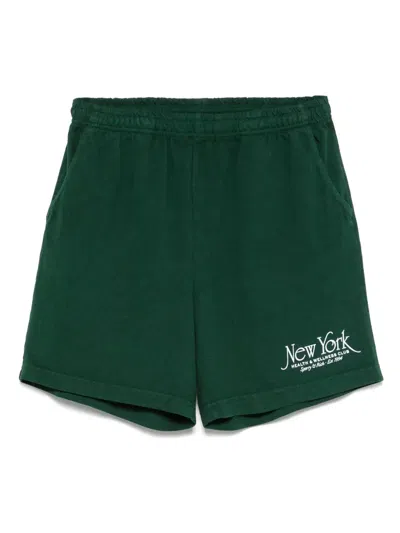 Sporty And Rich Ny 94 Gym Shorts In Green