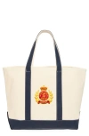 Sporty And Rich Sporty & Rich Ny Crest Cotton Tote Bag In Natural