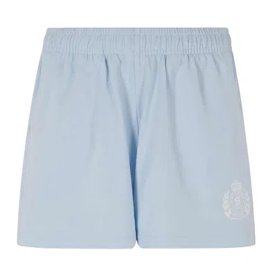 Pre-owned Sporty And Rich Sporty & Rich Ny Crest Disco Shorts 'ciel' | Blue | Women's Size L