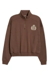 Sporty And Rich Logo-embroidered Sweatshirt In Brown
