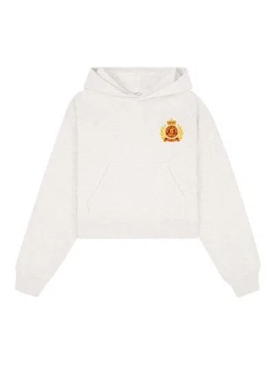 Sporty And Rich Ny Crest-embroidered Hoodie In Gray