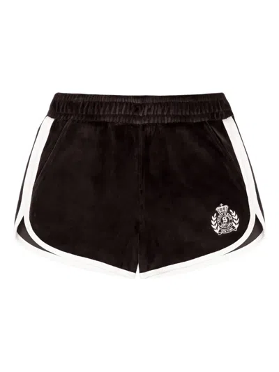 Sporty And Rich Ny Crest Logo Track Shorts In Brown