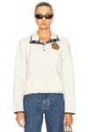 Sporty And Rich Ny Crest Polar Sweatshirt In Cream