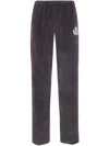 Sporty And Rich Sporty & Rich "ny Crest" Velour Sweatpant Clothing In Blue