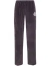 Sporty And Rich Sporty & Rich "ny Crest" Velour Sweatpant Clothing In Purple