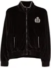 Sporty And Rich Ny Crest Velour Track Jacket In Brown