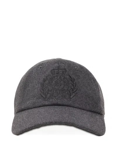 Sporty And Rich Ny Crest Wool Cap In Gray