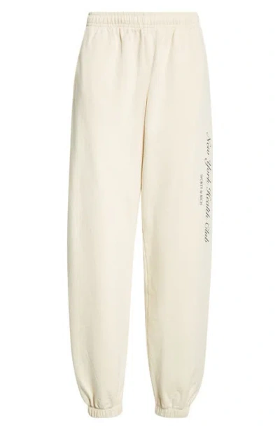 Sporty And Rich Sporty & Rich Ny Health Club Joggers In Beige