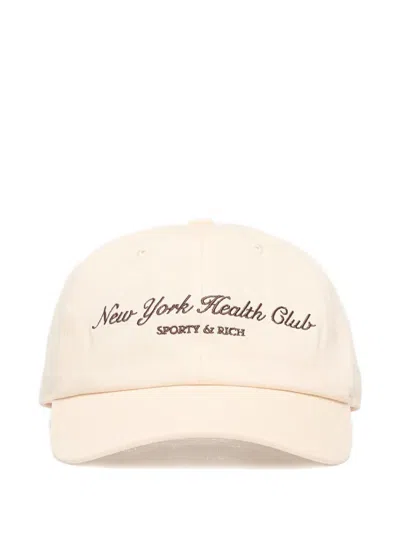 Sporty And Rich Ny Health Club Logo-embroiderer Baseball Cap In Brown