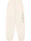 Sporty And Rich Womens Cream Ny Health Club Text-print Cotton-jersey Jogging Bottoms In Neutrals