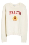 Sporty And Rich Slogan-intarsia Jumper In Cream