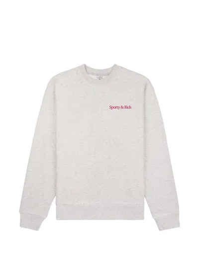 Sporty And Rich Ny Motion Crew-neck Sweatshirt In Gray