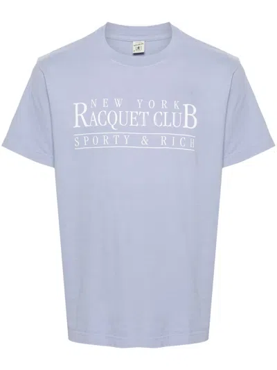 Sporty And Rich Ny Racquet Club Cotton T-shirt In Blue