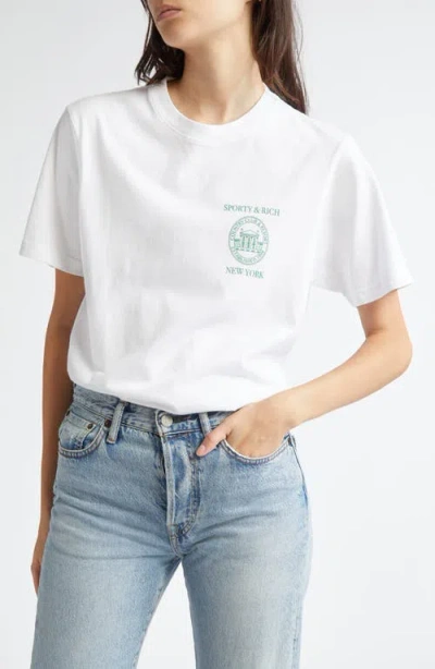 Sporty And Rich Sporty & Rich Ny Resort Cotton Graphic T-shirt In White