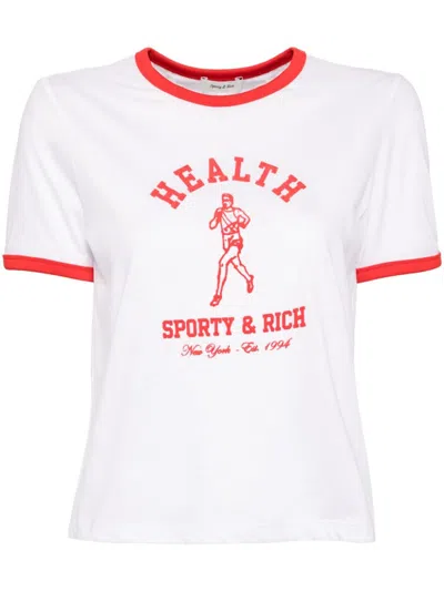 Sporty And Rich Ny Running Club Ringer T-shirt In White