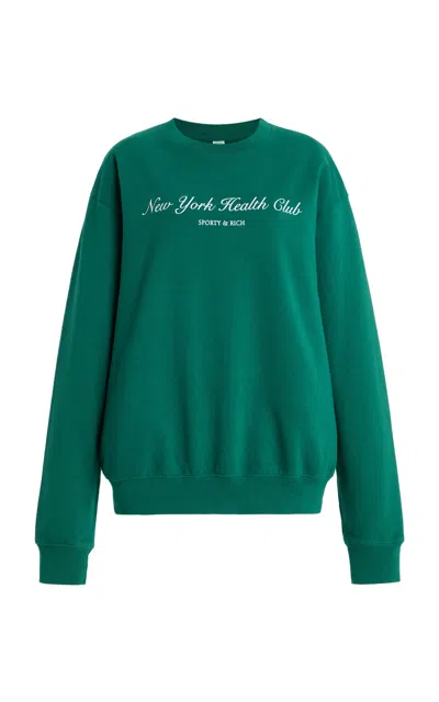 Sporty And Rich Ny Tennis Club Cotton Sweatshirt In Green