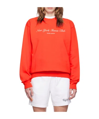 Sporty And Rich Red 'ny Tennis Club' Sweatshirt In Orange