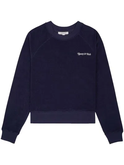 Sporty And Rich Ny Tennis Club Terry Sweatshirt In Blue