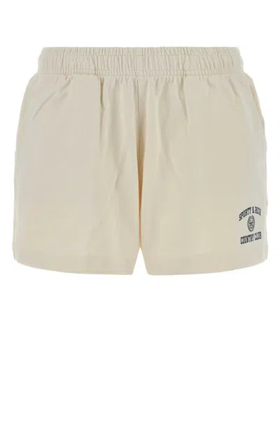 Sporty And Rich Off White Cotton Short In Neutral