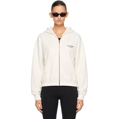Sporty And Rich オフホワイト 'sr Sport' Embroidered ジップフーディ In White