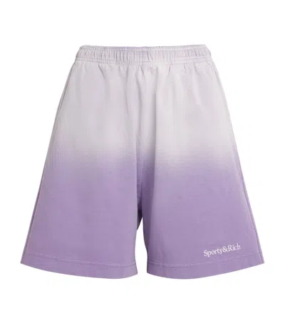 Sporty And Rich Ombré Serif Shorts In Purple